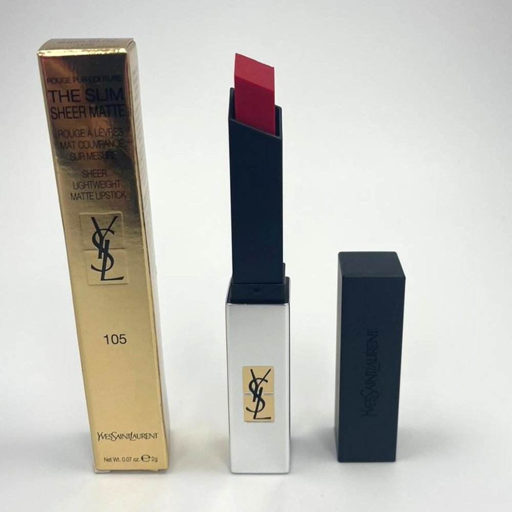YSL The Slim Sheer Matte Lipstick 105 Red Uncovered BRAND NEW